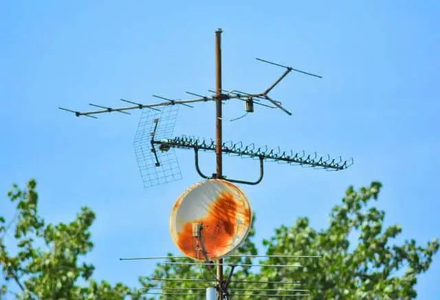 TV satellite and TV antenna